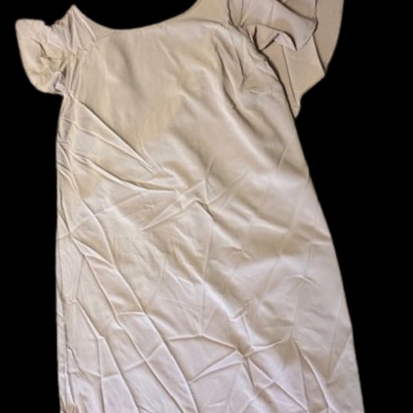 Taupe Open Low Back with Ruffle Midi Dress - Picture 7 of 12